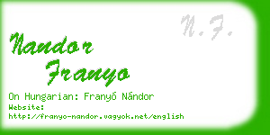 nandor franyo business card