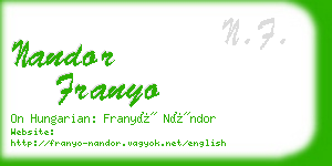 nandor franyo business card